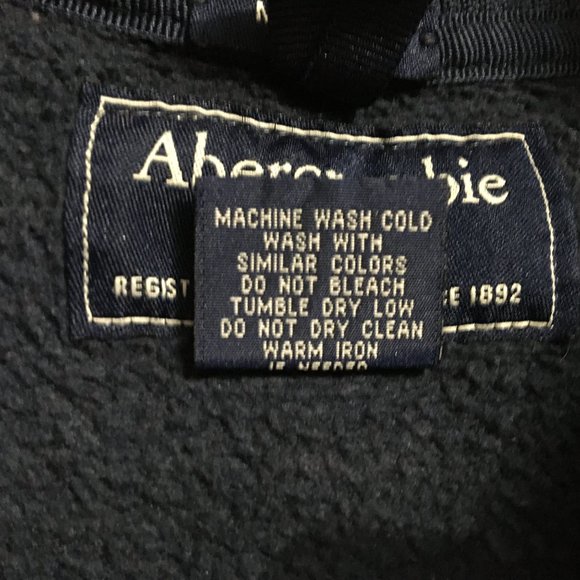 Abercrombie & Fitch Muscle Track Jacket Size Medium Navy A&F Zip Up - Picture 9 of 9